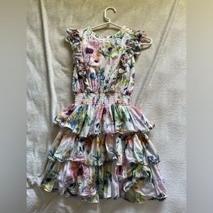 Tute du Monde floral ruffle smocked mini dress